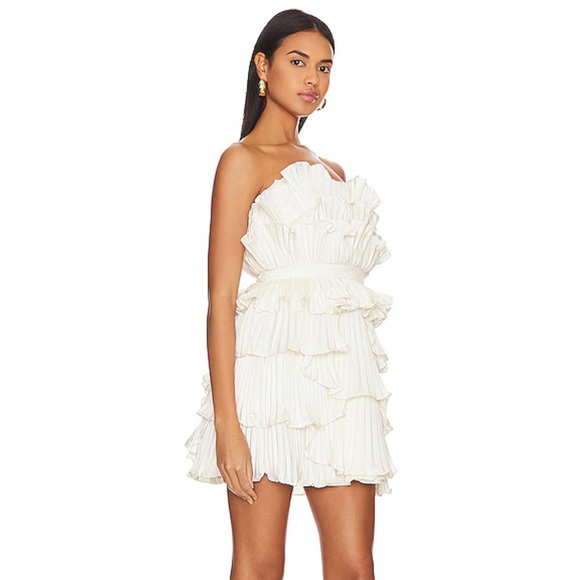 Amur Reed Pleated Shell Dress in Ivory - Picture 2 of 4